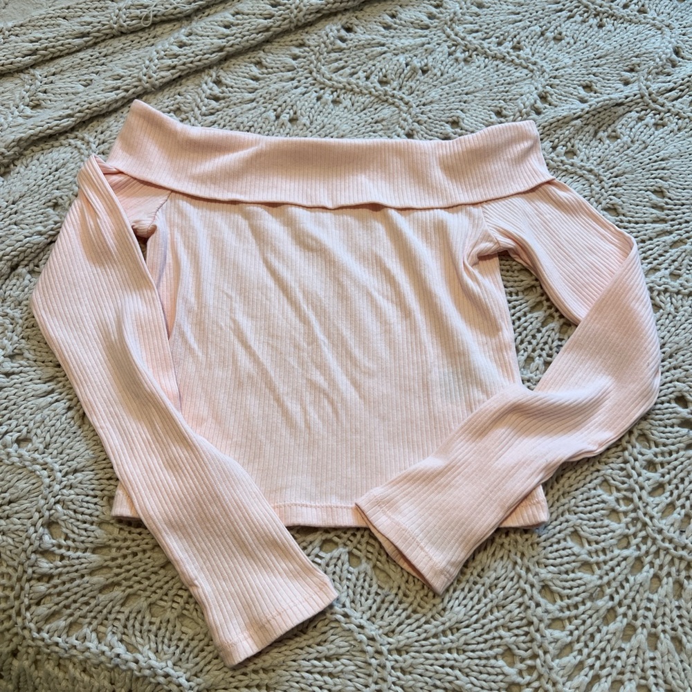 H&M Light Pink Ribbed Top